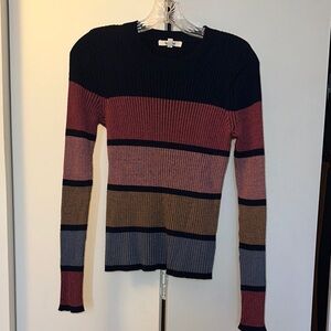 Beautiful Splendid multi stripe rib long sleeve sweater